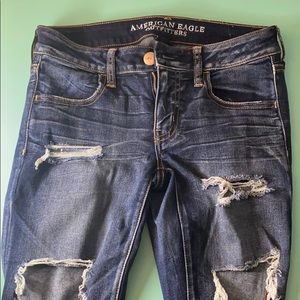American Eagle Low Rise Ripped Jeans